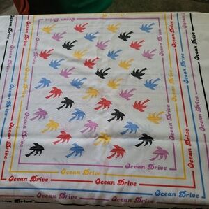 Vintage Ocean Drive Colorful Palm Trees Pillow Panels (2)